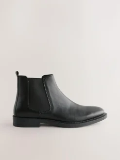 Next Black Smart Leather Chelsea Boots New