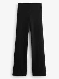 Next Smoothing Ponte Jersey Wide Leg Trousers Black Discount