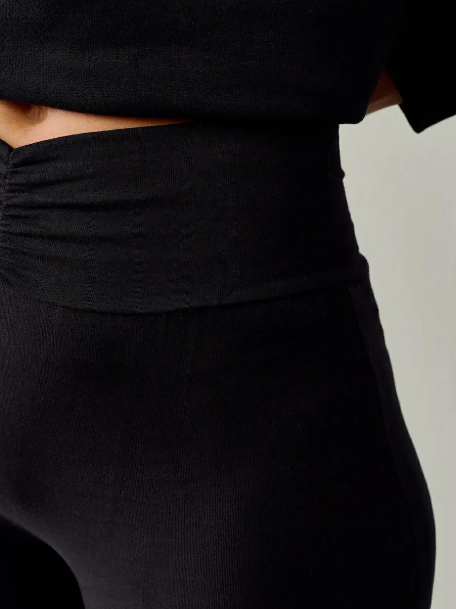 Next Soft Touch Rib Ruched Flare Leggings Black Online