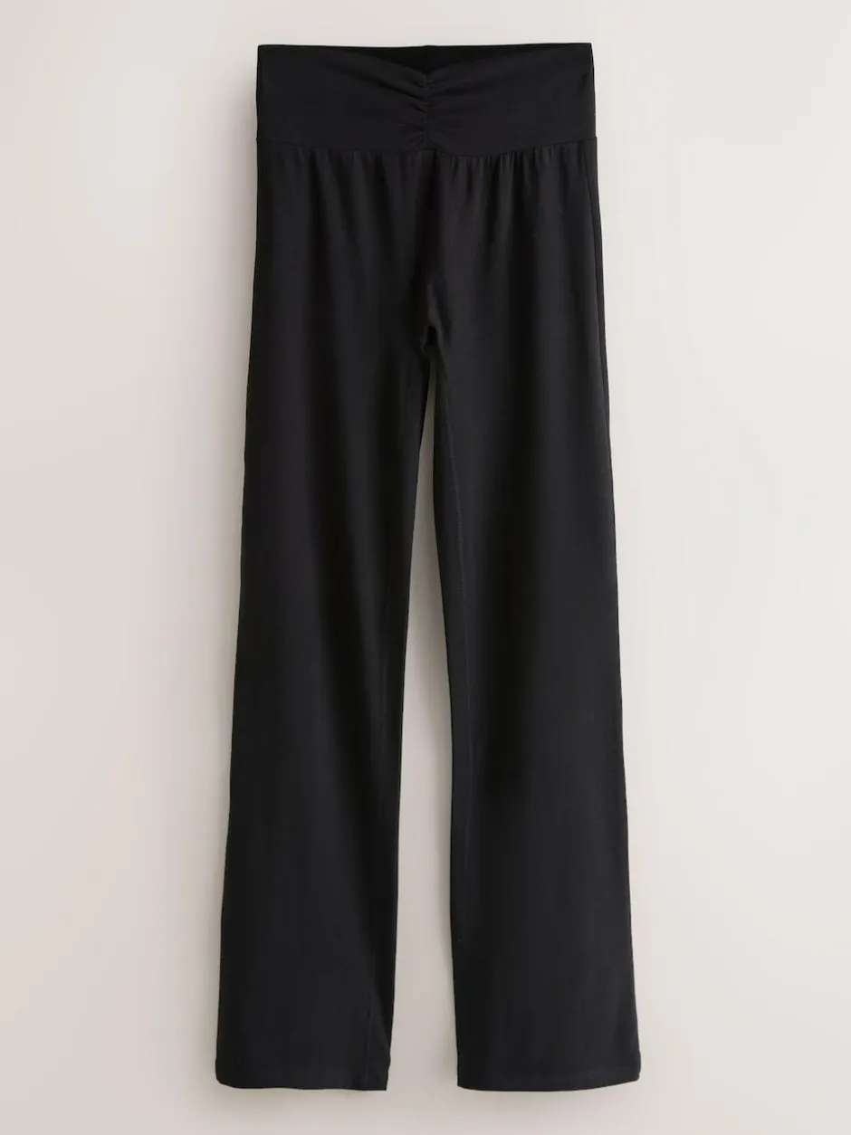 Next Soft Touch Rib Ruched Flare Leggings Black Online