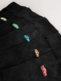 Next Fun Embroidered Socks 5 Pack Black Sports Cars Outlet