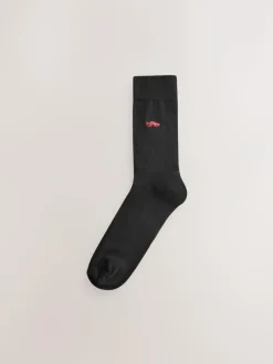 Next Fun Embroidered Socks 5 Pack Black Sports Cars Outlet