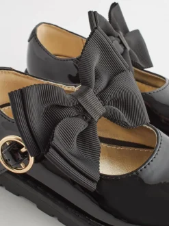 Next Standard Fit (F) Chunky Bow Mary Jane Shoes Black