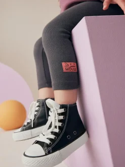 Next Black Standard Fit (F) High Top Trainers Outlet