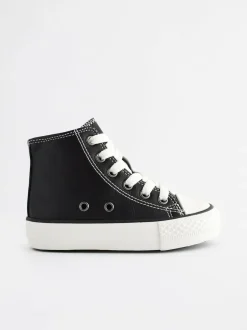 Next Black Standard Fit (F) High Top Trainers Outlet