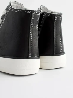 Next Black Standard Fit (F) High Top Trainers Outlet