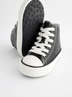 Next Black Standard Fit (F) High Top Trainers Outlet