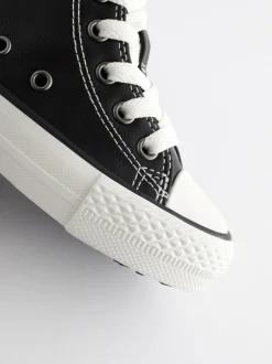 Next Black Standard Fit (F) High Top Trainers Outlet