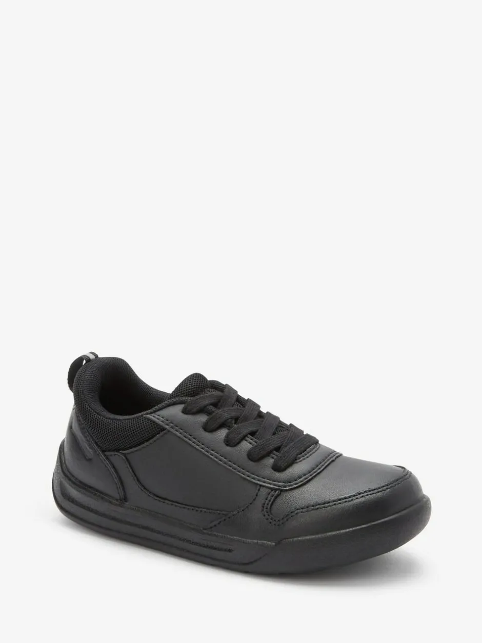 Next Black Standard Fit (F) Lace-Up School Trainers Outlet