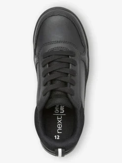Next Black Standard Fit (F) Lace-Up School Trainers Outlet