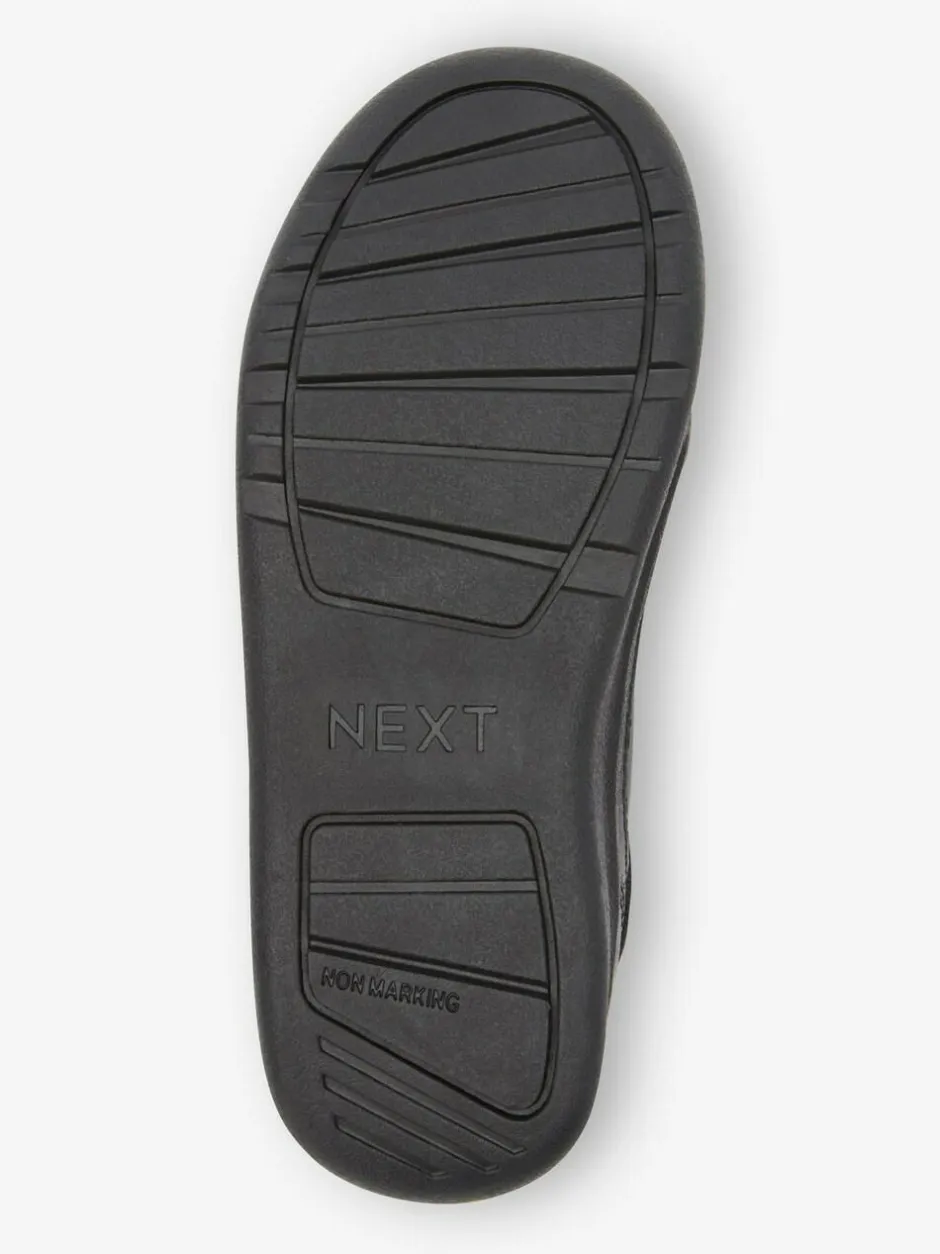 Next Black Standard Fit (F) Lace-Up School Trainers Outlet