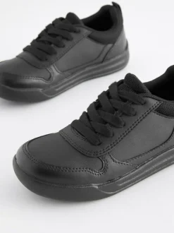Next Black Standard Fit (F) Lace-Up School Trainers Outlet