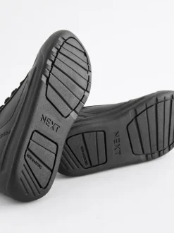 Next Black Standard Fit (F) Lace-Up School Trainers Outlet
