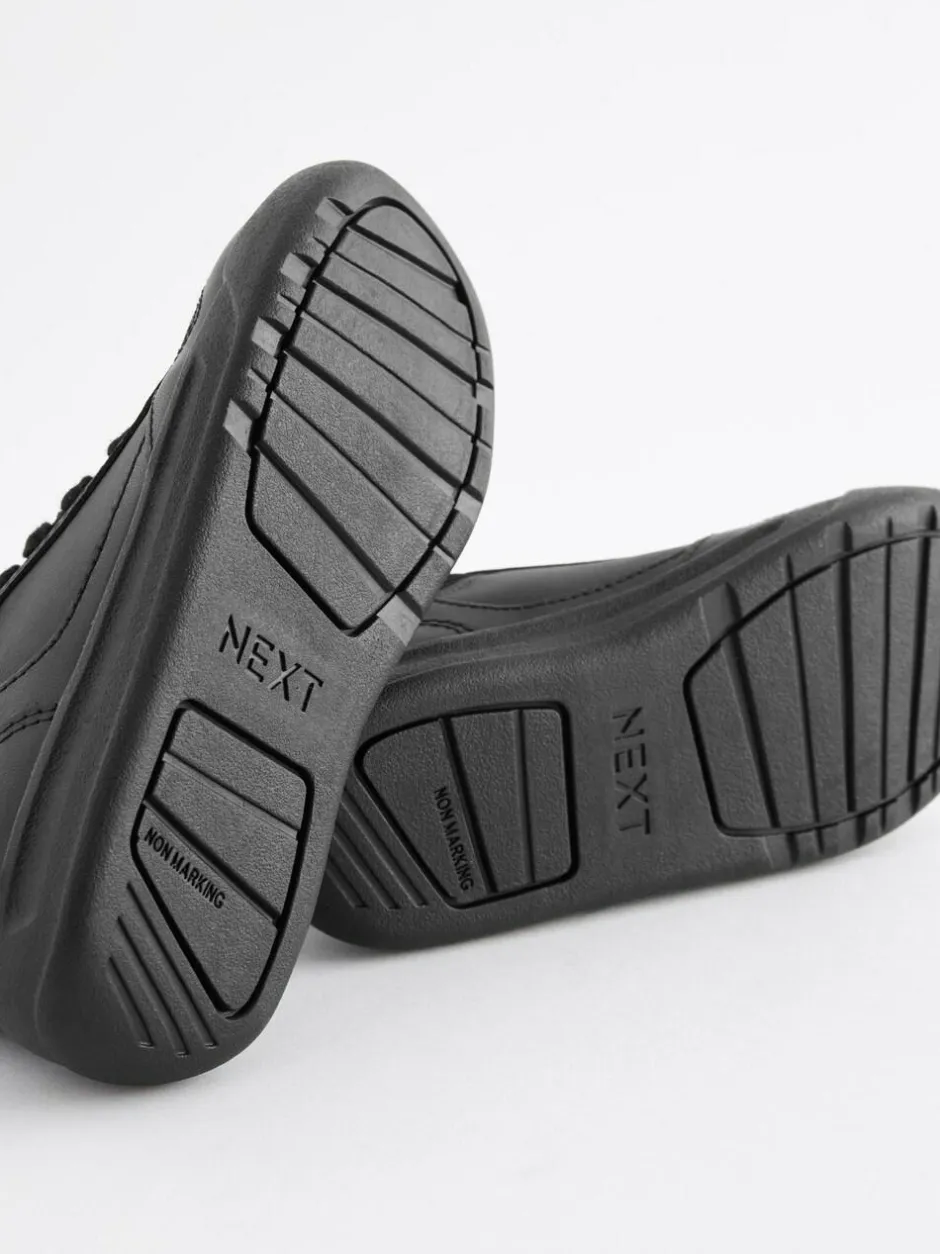 Next Black Standard Fit (F) Lace-Up School Trainers Outlet