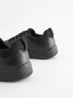 Next Black Standard Fit (F) Lace-Up School Trainers Outlet
