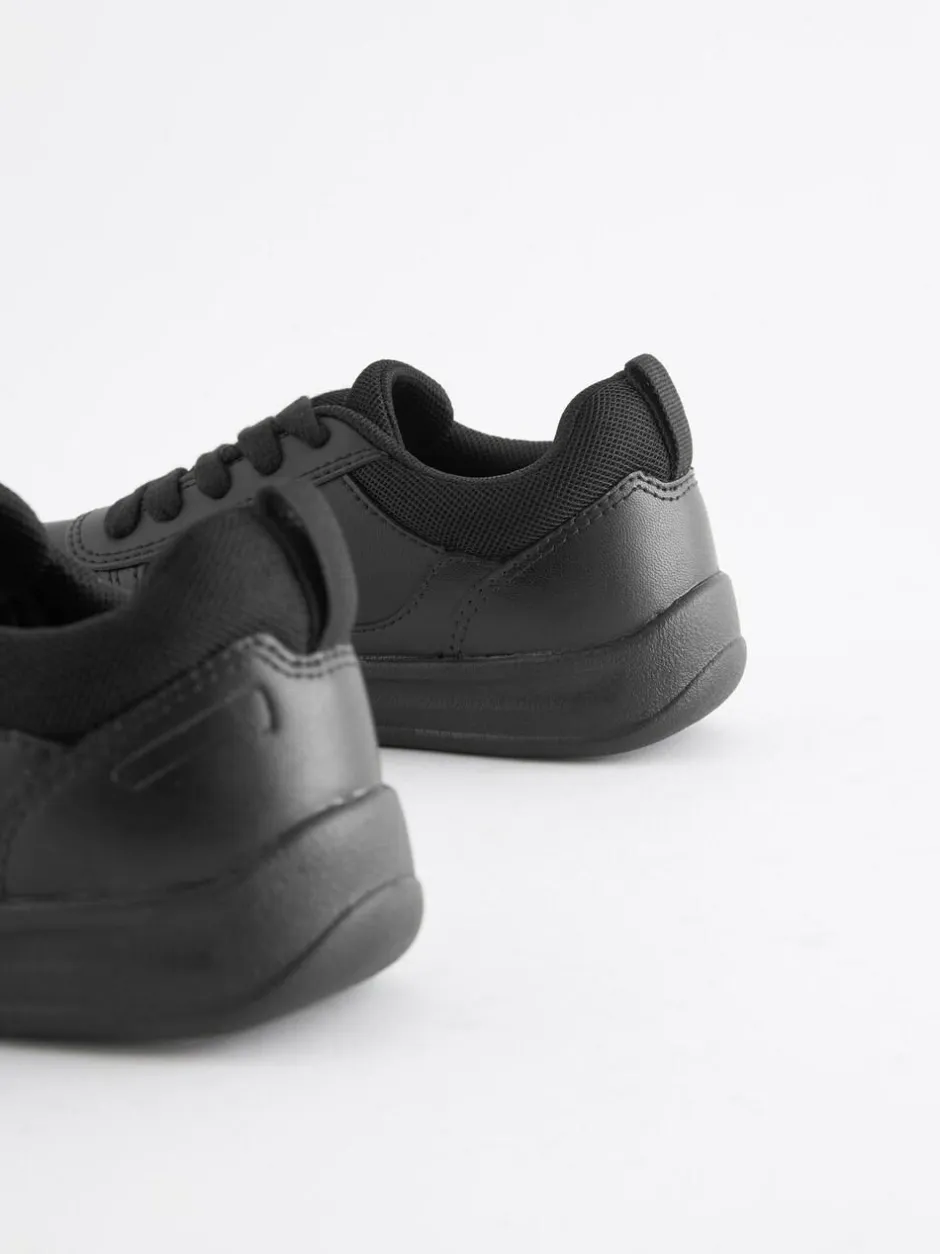 Next Black Standard Fit (F) Lace-Up School Trainers Outlet