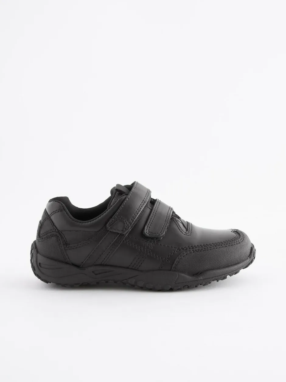 Next Black Standard Fit (F) Leather Touch Fastening School Shoes Best