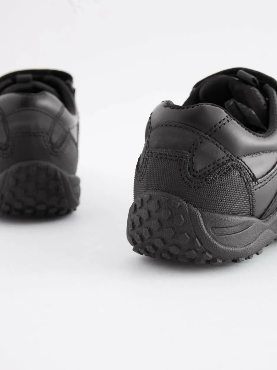 Next Black Standard Fit (F) Leather Touch Fastening School Shoes Best