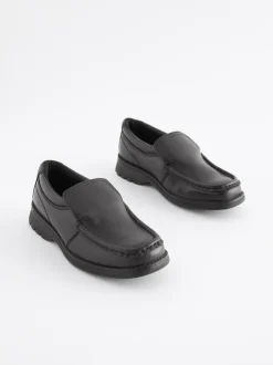 Next Black Standard Fit (F) School Leather Loafer Shoes Clearance