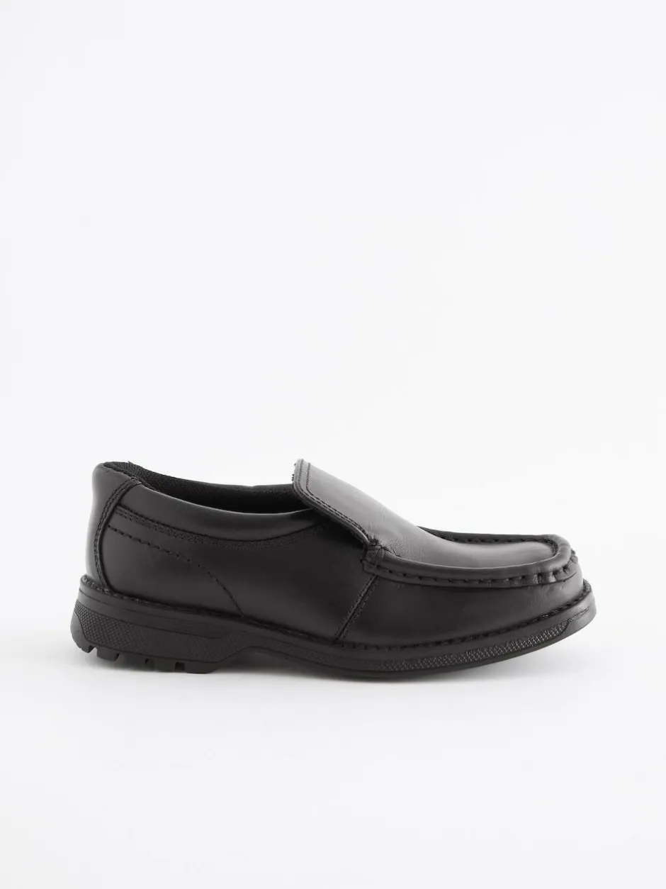 Next Black Standard Fit (F) School Leather Loafer Shoes Clearance