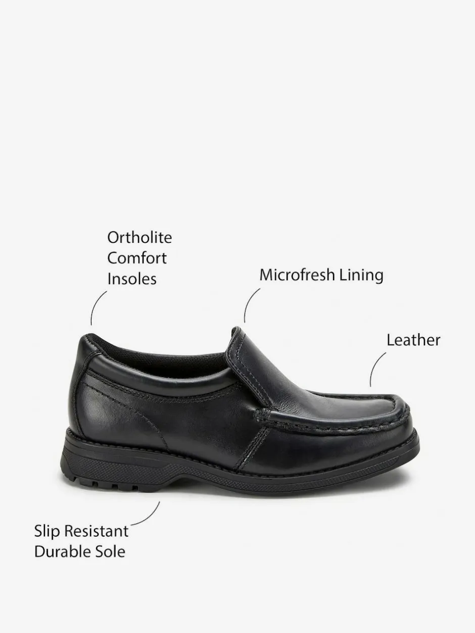 Next Black Standard Fit (F) School Leather Loafer Shoes Clearance