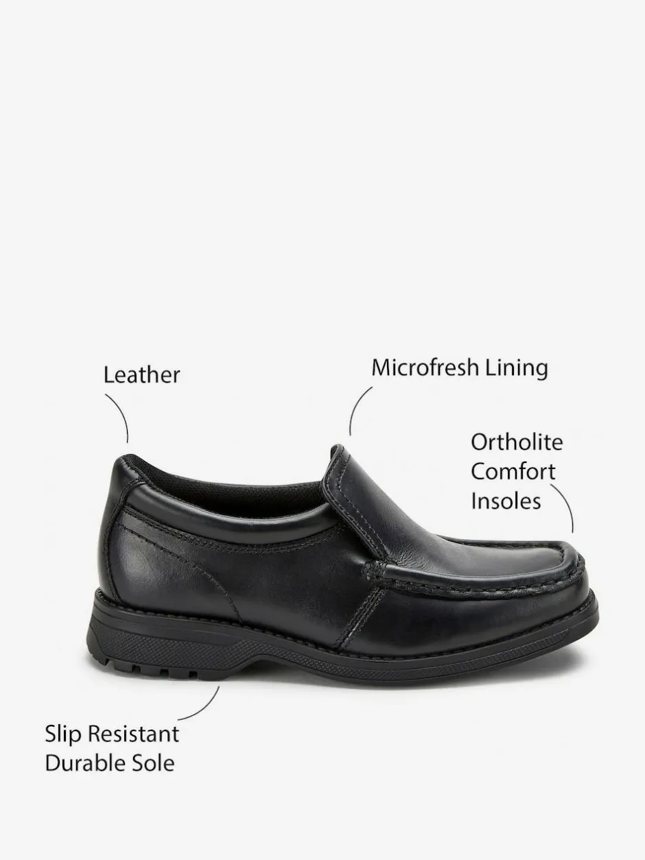 Next Black Standard Fit (F) School Leather Loafer Shoes Clearance