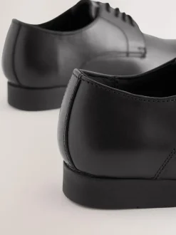 Next Black Standard Fit (F) School Leather Lace Up Shoes New