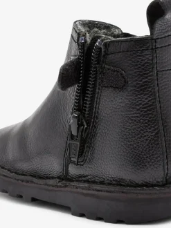 Next Standard Fit (F) Warm Lined Leather Chelsea Boots Black Clearance