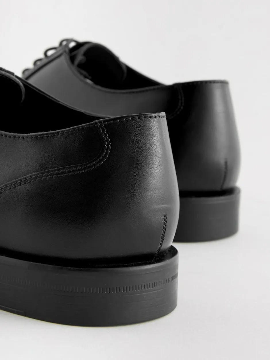 Next Black Standard Fit Leather Oxford Toecap Shoes Online