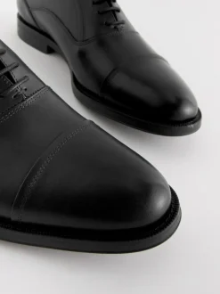 Next Black Standard Fit Leather Oxford Toecap Shoes Online