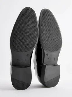 Next Black Standard Fit Patent Oxford Toe Cap Shoes Outlet