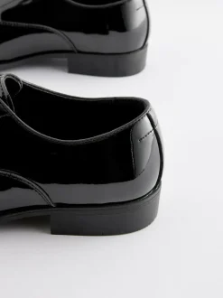 Next Black Standard Fit Patent Oxford Toe Cap Shoes Outlet