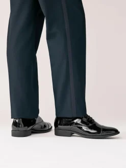 Next Black Standard Fit Patent Oxford Toe Cap Shoes Outlet
