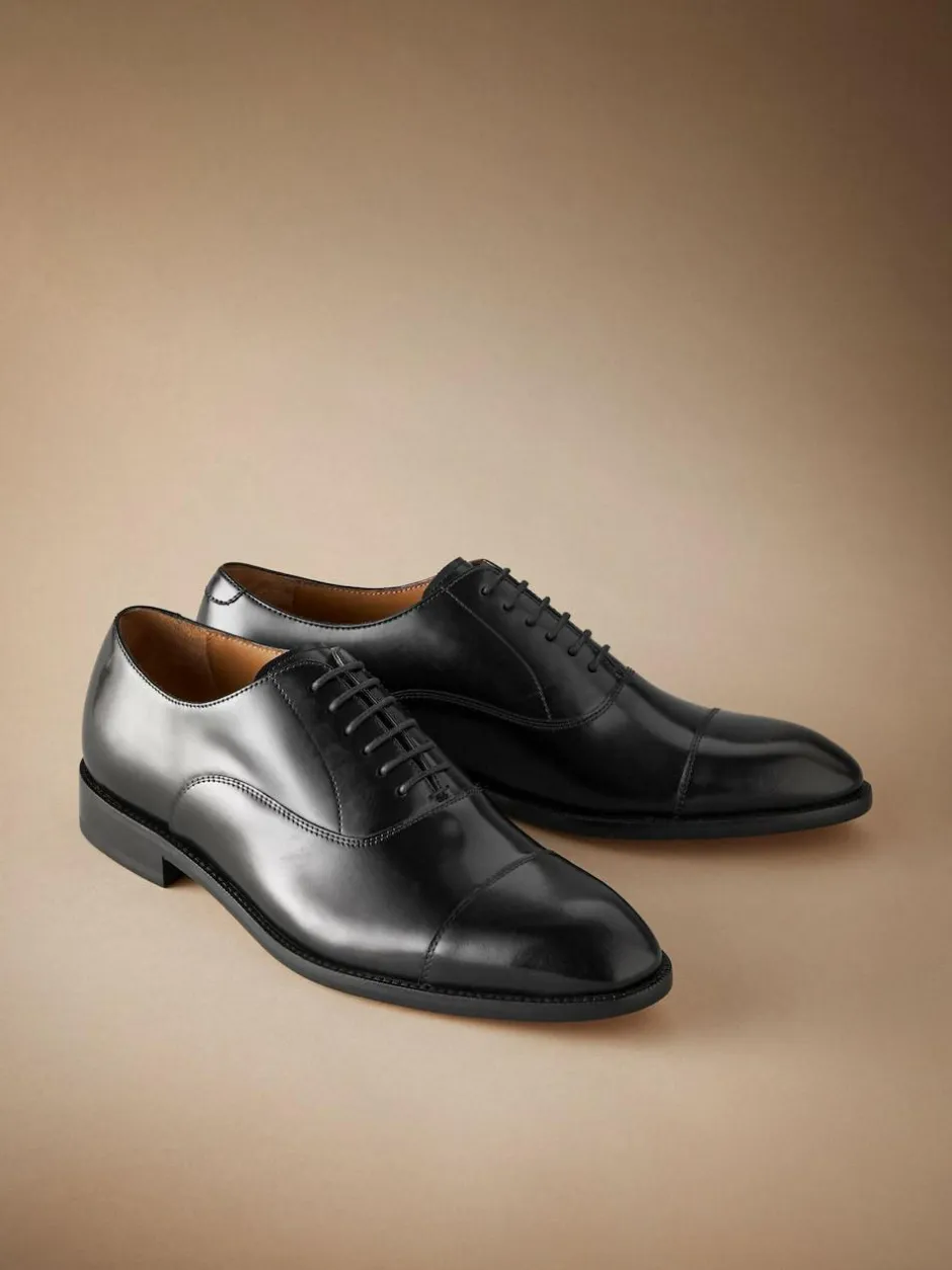 Next Standard Fit Signature Leather Sole Oxford Toe Cap Shoes Black Sale