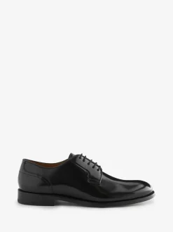 Next Standard Fit Signature Leather Sole Derby Shoes Black Sale