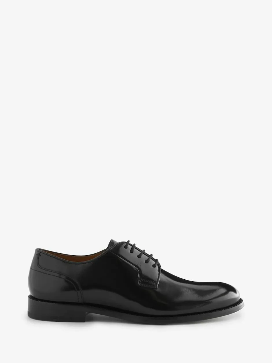 Next Standard Fit Signature Leather Sole Derby Shoes Black Sale