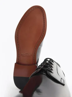 Next Standard Fit Signature Leather Sole Derby Shoes Black Sale