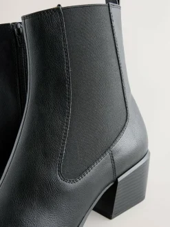 Next Standard/Wide Fit Chelsea Style Western Cowboy Boots Black Clearance