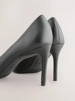 Next Black Standard/Wide Fit Leather Mid Court Shoes Clearance