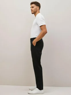 Next Straight Fit 100% Cotton Chino Trousers Black New