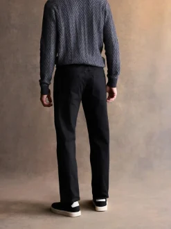Next Straight Fit Signature Belted Jeans Black Outlet