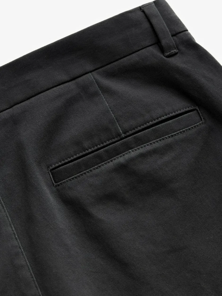 Next Black Straight Fit Stretch Chinos Trousers