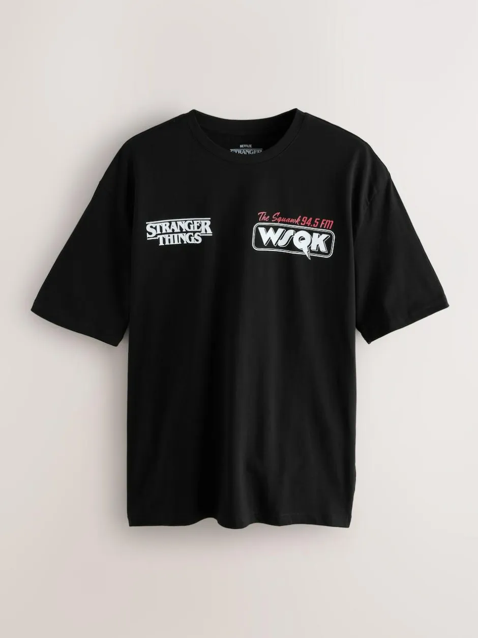 Next Black Stranger Things Graphic Print T-Shirt Discount