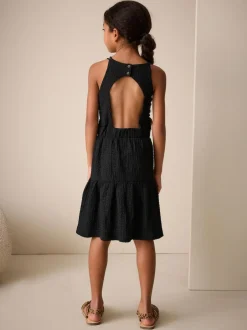 Next Black Strappy Crinkle Summer Dress (3-16yrs) Discount