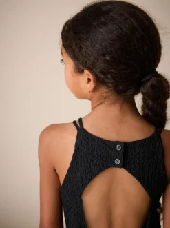 Next Black Strappy Crinkle Summer Dress (3-16yrs) Discount