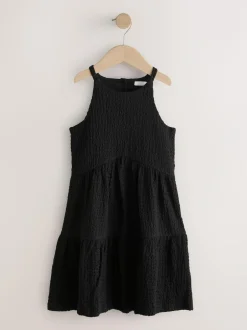 Next Black Strappy Crinkle Summer Dress (3-16yrs) Discount