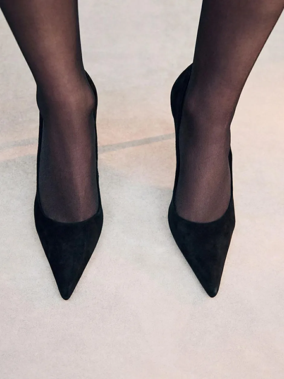 Next Extra Wide Fit Leather Mid Court Shoes Black Suede Sale