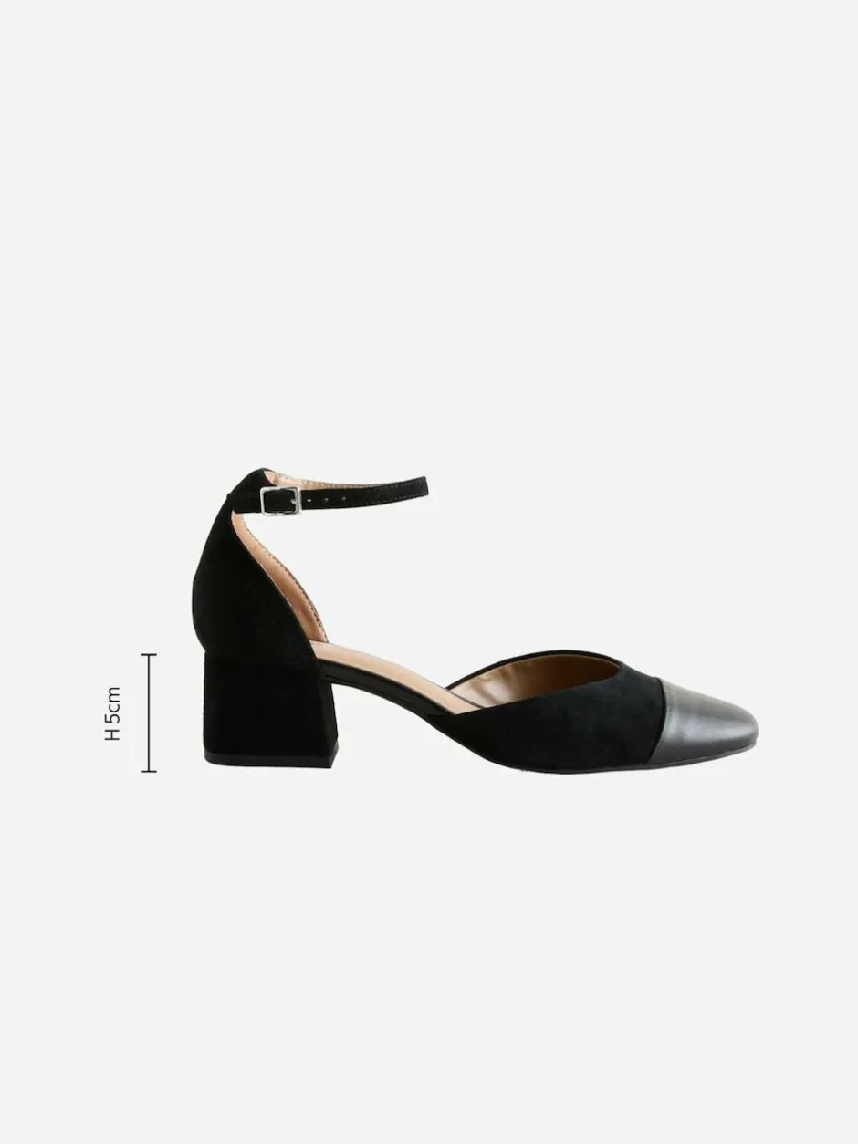 Next Toe Cap Block Heels Black Suede Outlet