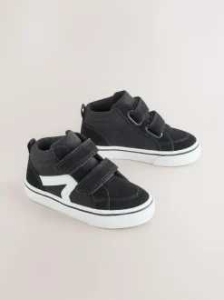Next Suede Touch Fastening High Top Trainers Black Sale