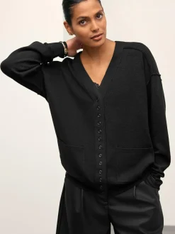Next Black Supersoft V-Neck Cardigan With Pockets Best